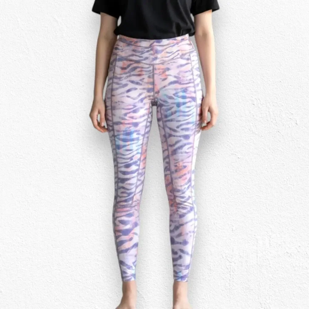 Free People Movement Beat The Heat Tiger Print Reversible Leggings Size Medium